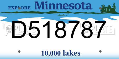 D518787 Minnesota License Plate