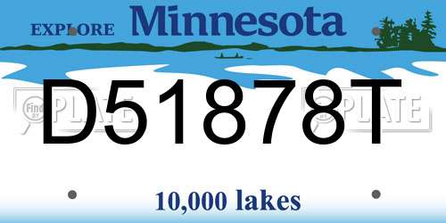D51878T Minnesota License Plate