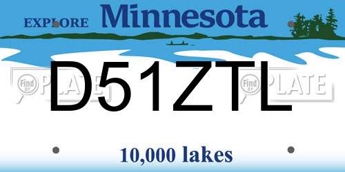 D51ZTL Minnesota License Plate