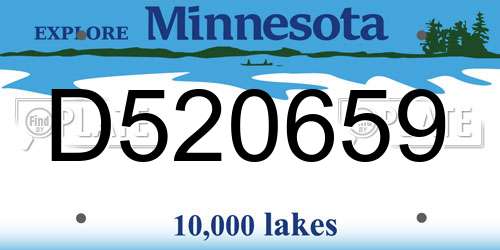 D520659 Minnesota License Plate