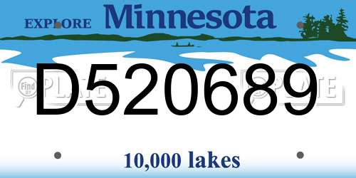 D520689 Minnesota License Plate