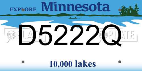 D5222Q Minnesota License Plate