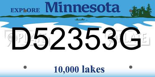 D52353G Minnesota License Plate