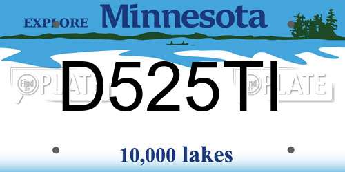 D525TI Minnesota License Plate