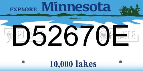 D52670E Minnesota License Plate