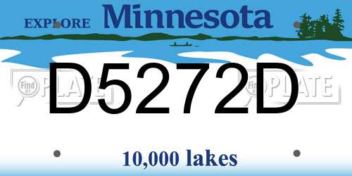 D5272D Minnesota License Plate