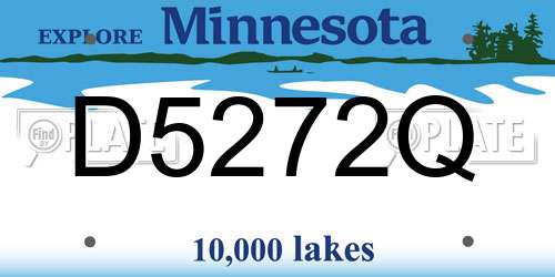 D5272Q Minnesota License Plate