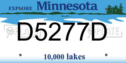 D5277D Minnesota License Plate