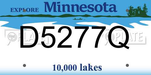 D5277Q Minnesota License Plate