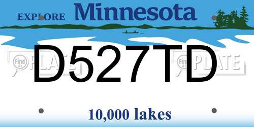 D527TD Minnesota License Plate