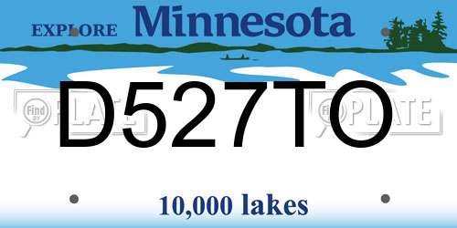 D527TO Minnesota License Plate