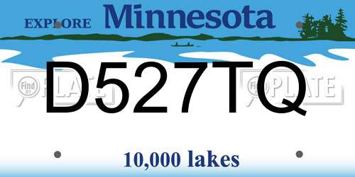D527TQ Minnesota License Plate