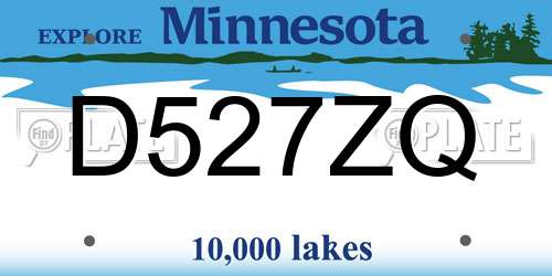 D527ZQ Minnesota License Plate