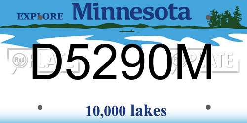 D5290M Minnesota License Plate