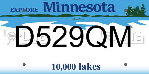 D529QM Minnesota License Plate