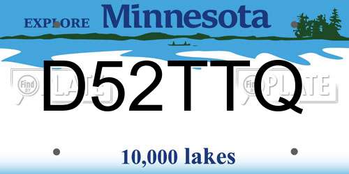 D52TTQ Minnesota License Plate