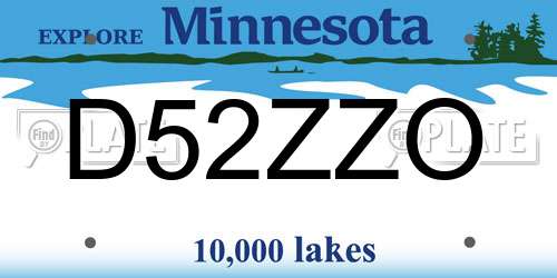 D52ZZO Minnesota License Plate