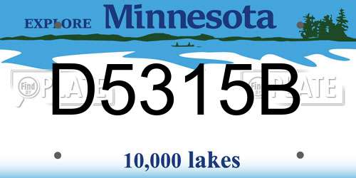 D5315B Minnesota License Plate