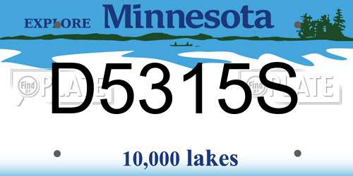 D5315S Minnesota License Plate