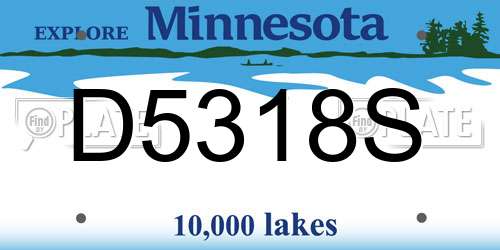 D5318S Minnesota License Plate
