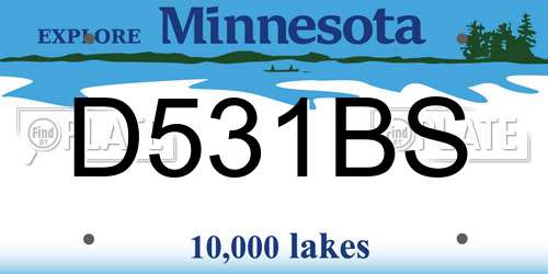 D531BS Minnesota License Plate