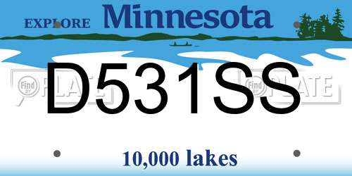 D531SS Minnesota License Plate