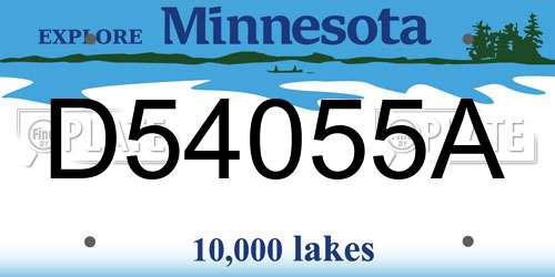 D54055A Minnesota License Plate