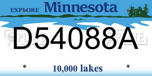 D54088A Minnesota License Plate