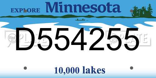 D554255 Minnesota License Plate