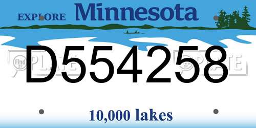 D554258 Minnesota License Plate
