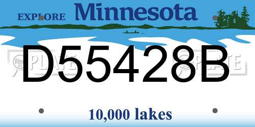 D55428B Minnesota License Plate