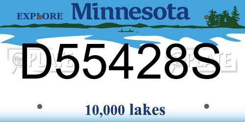 D55428S Minnesota License Plate