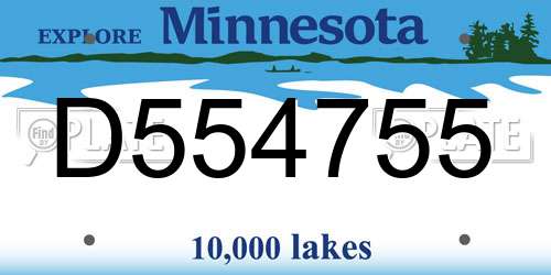 D554755 Minnesota License Plate