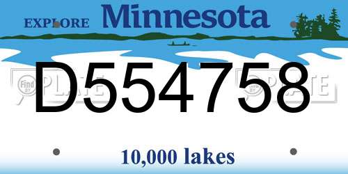 D554758 Minnesota License Plate