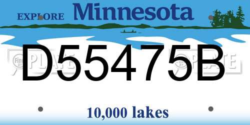 D55475B Minnesota License Plate