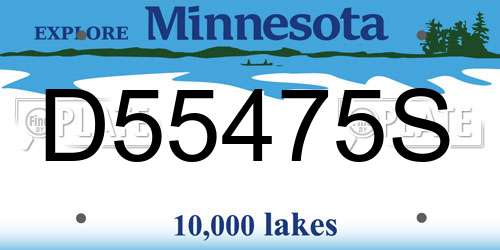 D55475S Minnesota License Plate