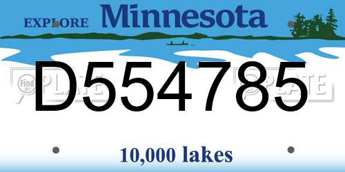 D554785 Minnesota License Plate
