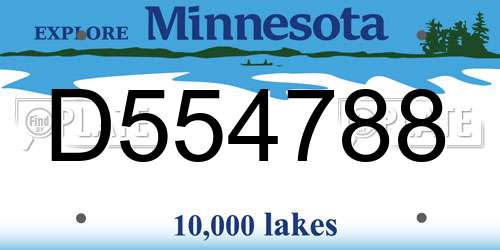 D554788 Minnesota License Plate