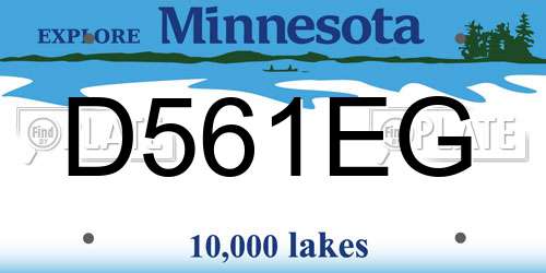 D561EG Minnesota License Plate