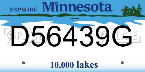 D56439G Minnesota License Plate