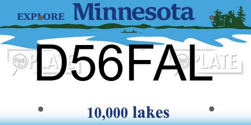 D56FAL Minnesota License Plate