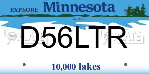 D56LTR Minnesota License Plate