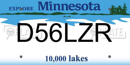 D56LZR Minnesota License Plate