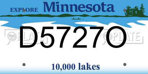 D5727O Minnesota License Plate