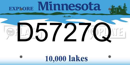 D5727Q Minnesota License Plate