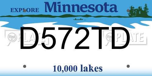 D572TD Minnesota License Plate