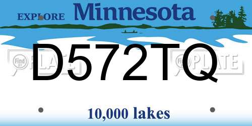 D572TQ Minnesota License Plate