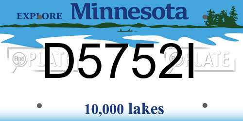 D5752I Minnesota License Plate
