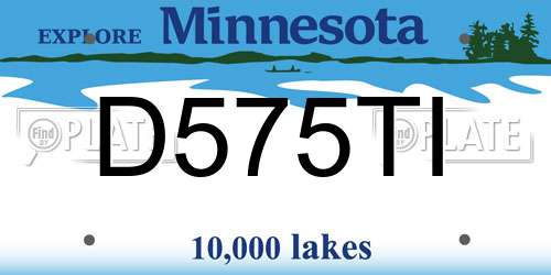 D575TI Minnesota License Plate