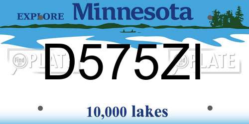 D575ZI Minnesota License Plate